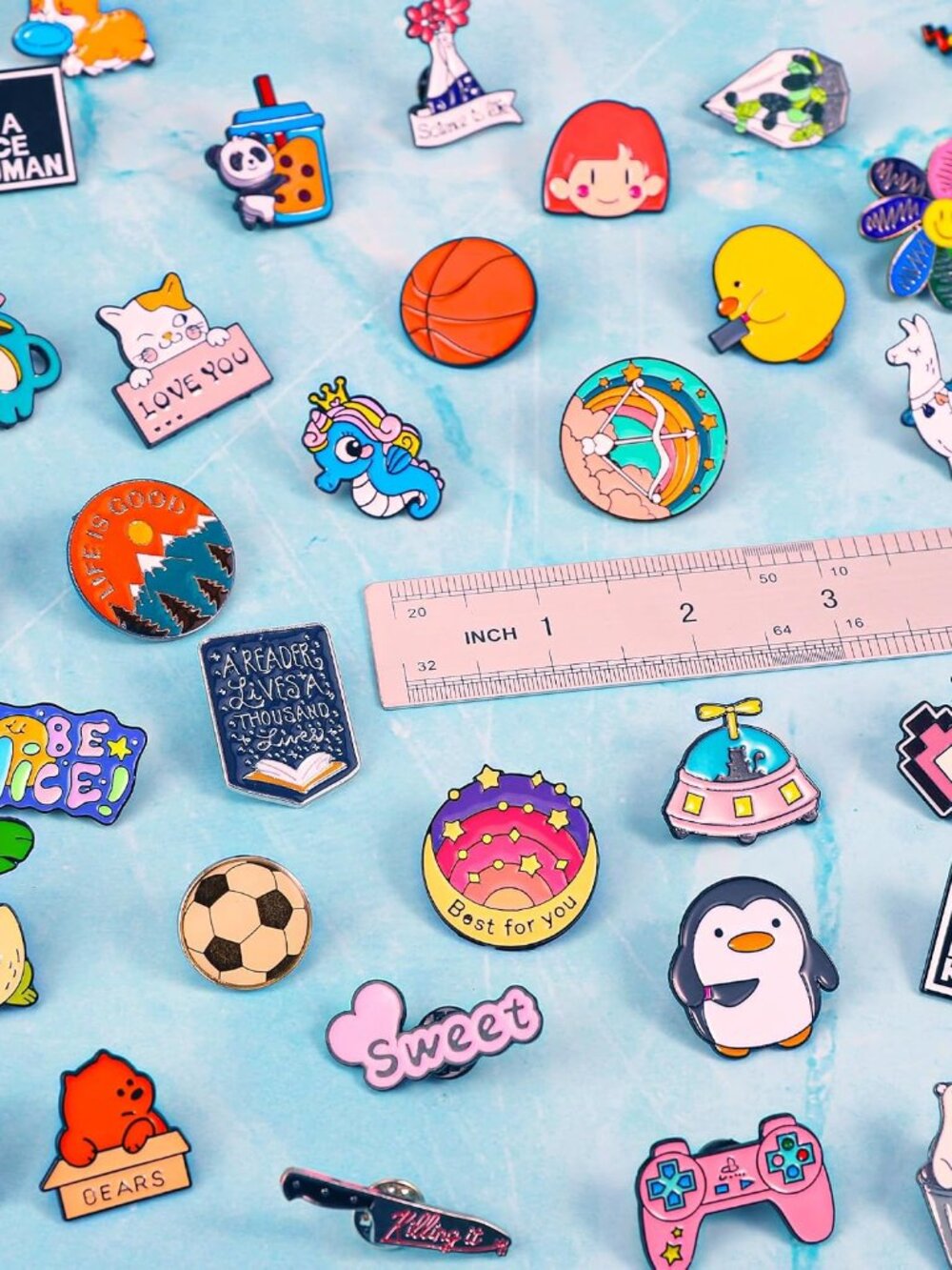 30/60/100 Mixed Cute Enamel Pins Bulk for Women & Girls,Funny Anime Backpack Pin - Picture 6 of 7